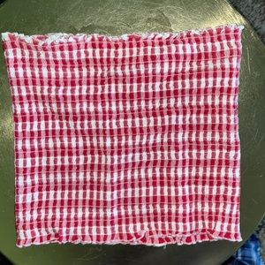Brandy Melville Red and White Gingham Tube Top